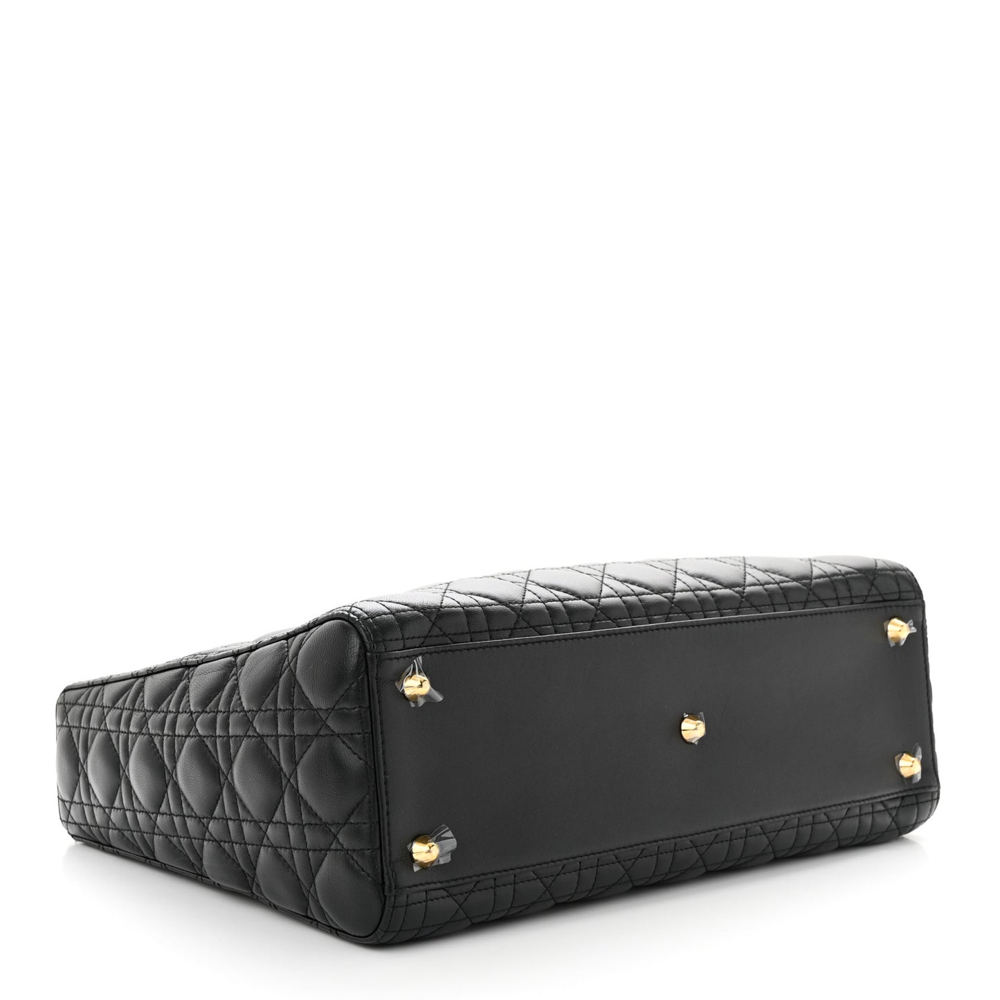 CHRISTIAN DIOR Lambskin Cannage Large Lady Dior Black
