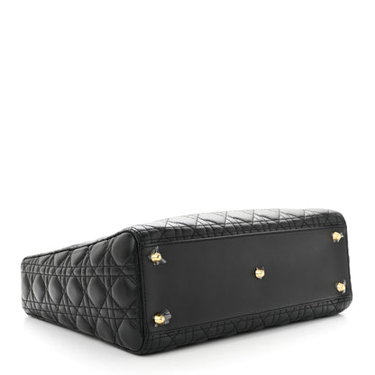 Christian Dior CHRISTIAN DIOR Lambskin Cannage Large Lady Dior Black 4 of 10
