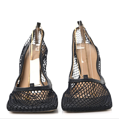 Bottega Veneta Mesh Calfskin Stretch Chain Strap 90mm Pumps 39.5 Black 3 of 8