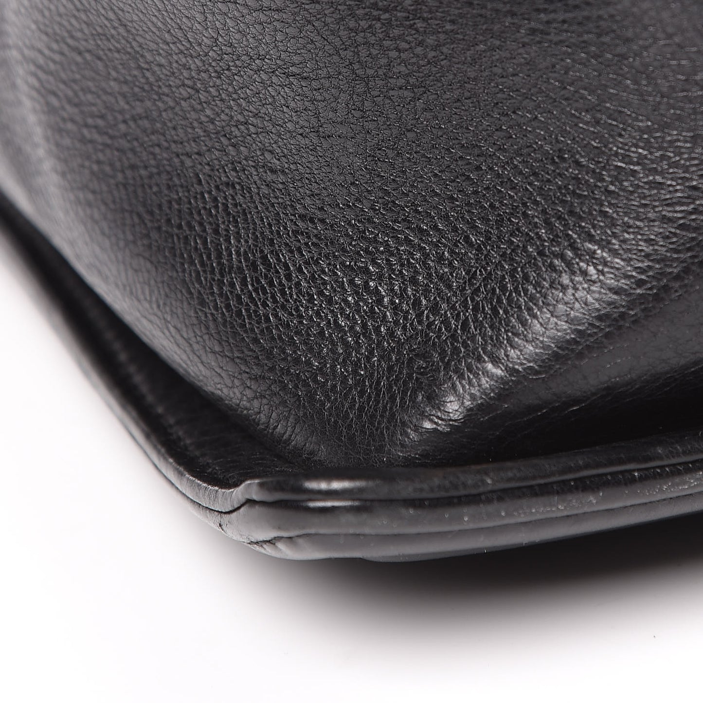 Calfskin Quilted Large Boy Flap Black