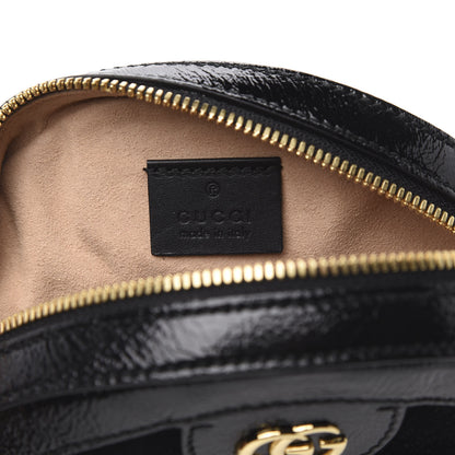 Gucci Suede Patent Web Mini Ophidia Round Shoulder Bag Black 6 of 11