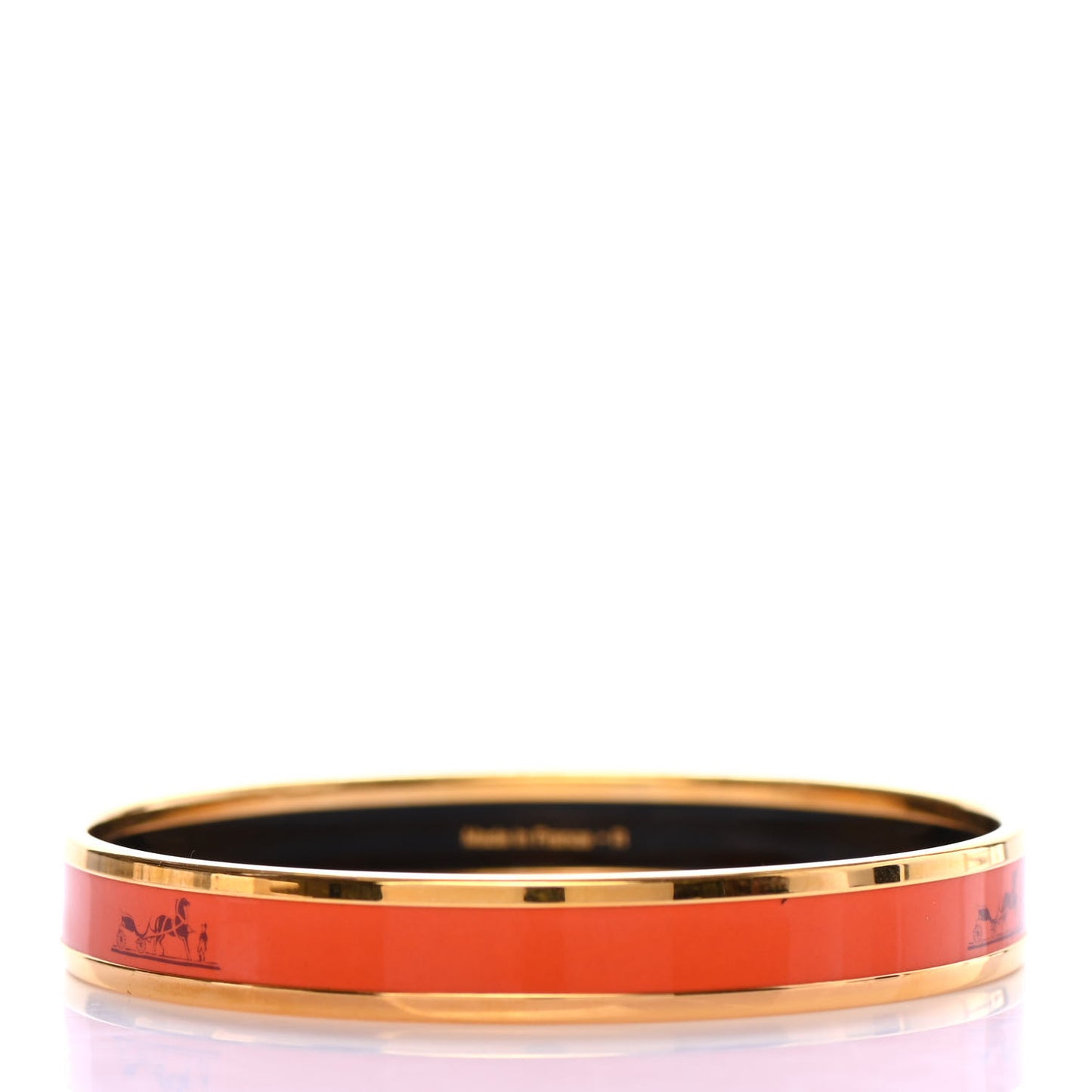 Enamel Printed Narrow Caleche Bracelet 65 Orange