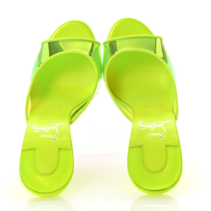 Christian Louboutin PVC Just Arch 100 Slide Sandals 37 Neon Yellow 2 of 9