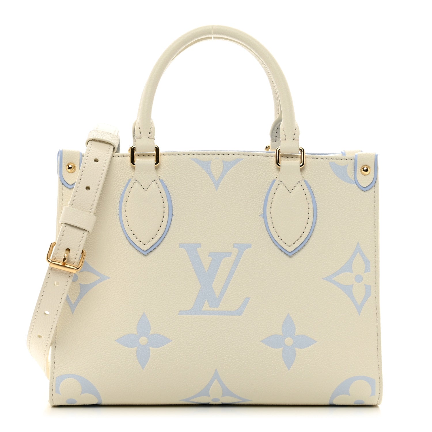 Louis Vuitton Empreinte Monogram Giant Onthego PM Latte Candy Blue 1 of 9