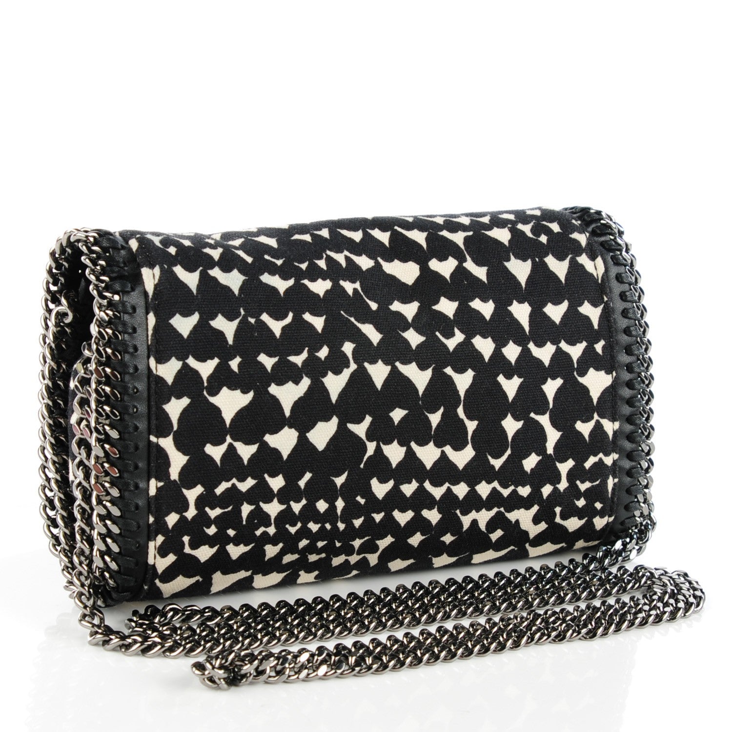 Stella McCartney Faux Leather Falabella Hearts Convertible Clutch Black 3 of 9