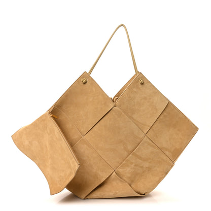 Bottega Veneta Suede Maxi Intrecciato Tote Cane Sugar Tapioca 2 of 9
