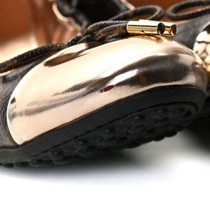 Louis Vuitton Monogram Flirty Ballerina Flats 37.5 Gold 7 of 10