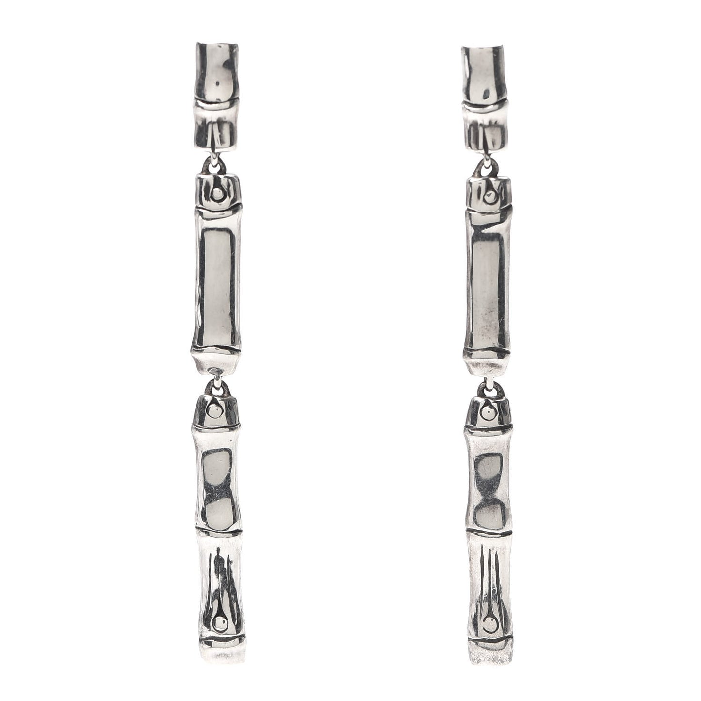 Sterling Silver Bamboo Drop Earrings
