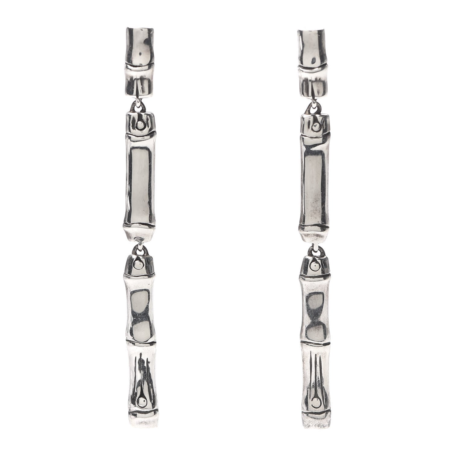 John Hardy Sterling Silver Bamboo Drop Earrings 1 of 4