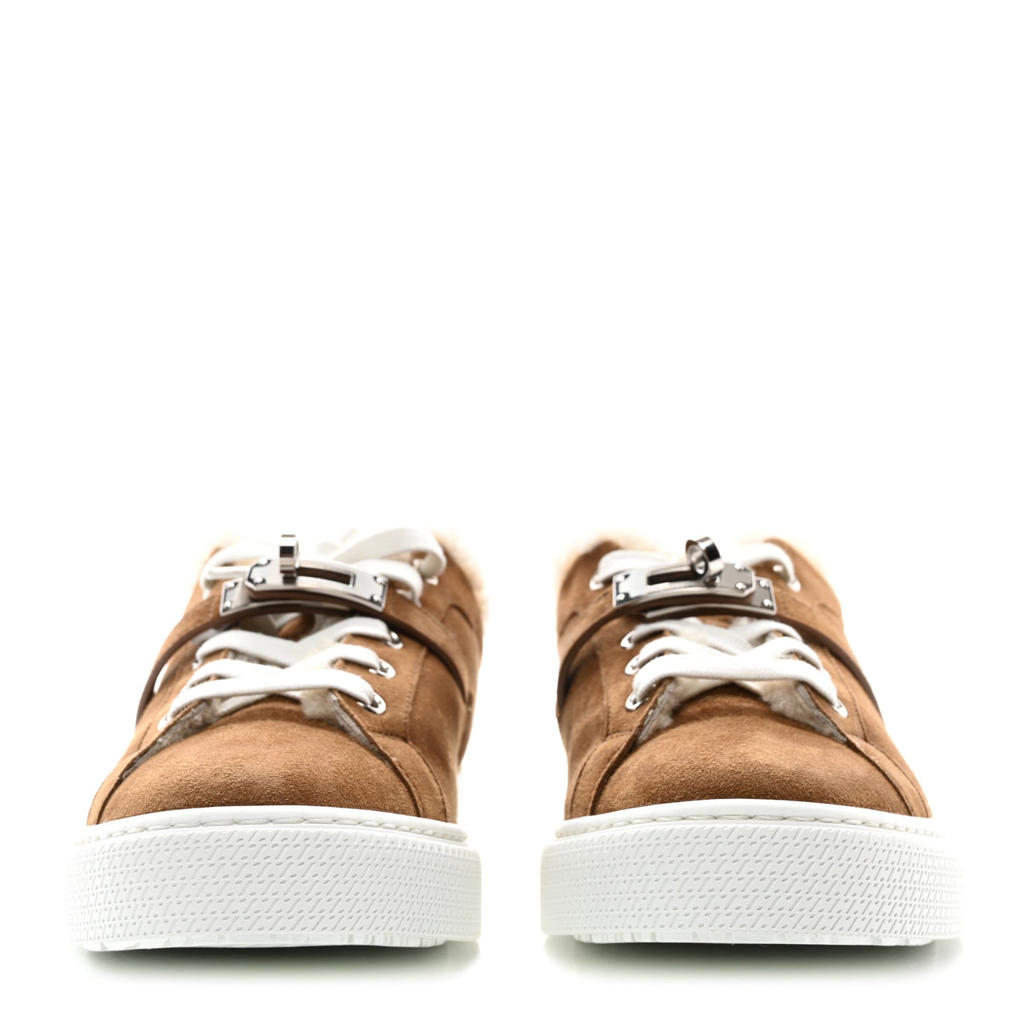 Suede Goatskin Shearling Day Sneakers 36 Brun Fume Ecru