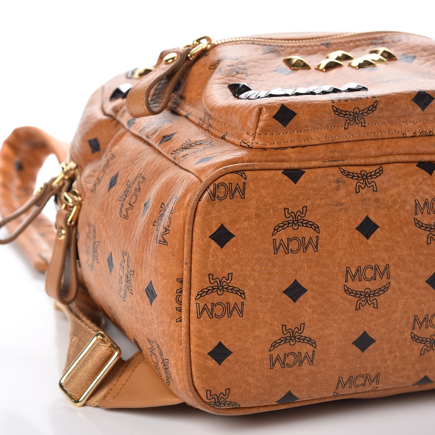 Visetos Studded Small Stark Backpack Cognac