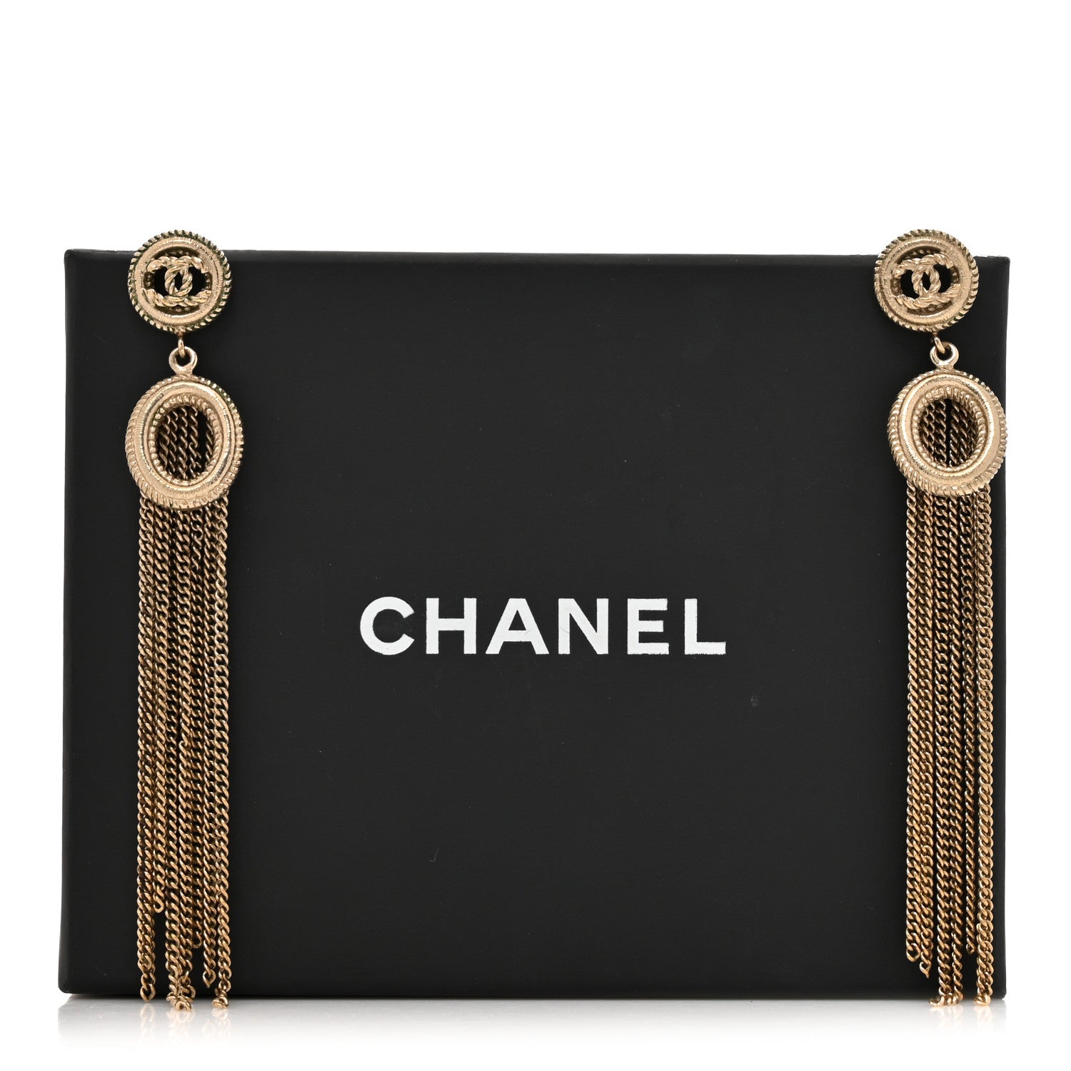Chanel Chain CC Drop Earrings Gold 6 of 6