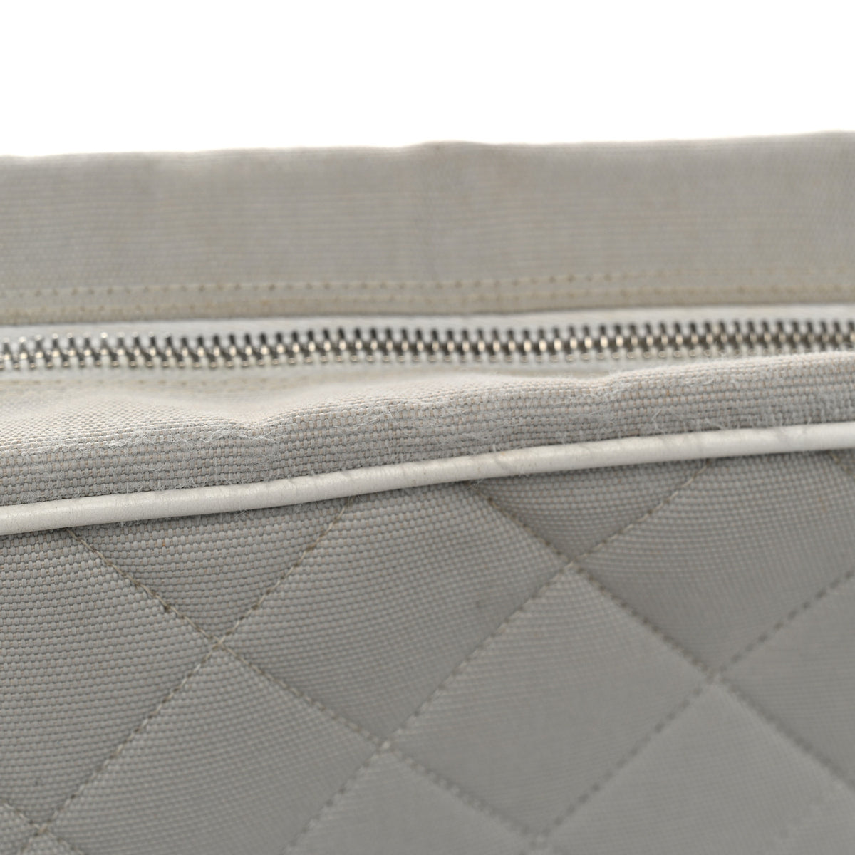 Canvas Quilted Sport Shoulder Bag Grey White