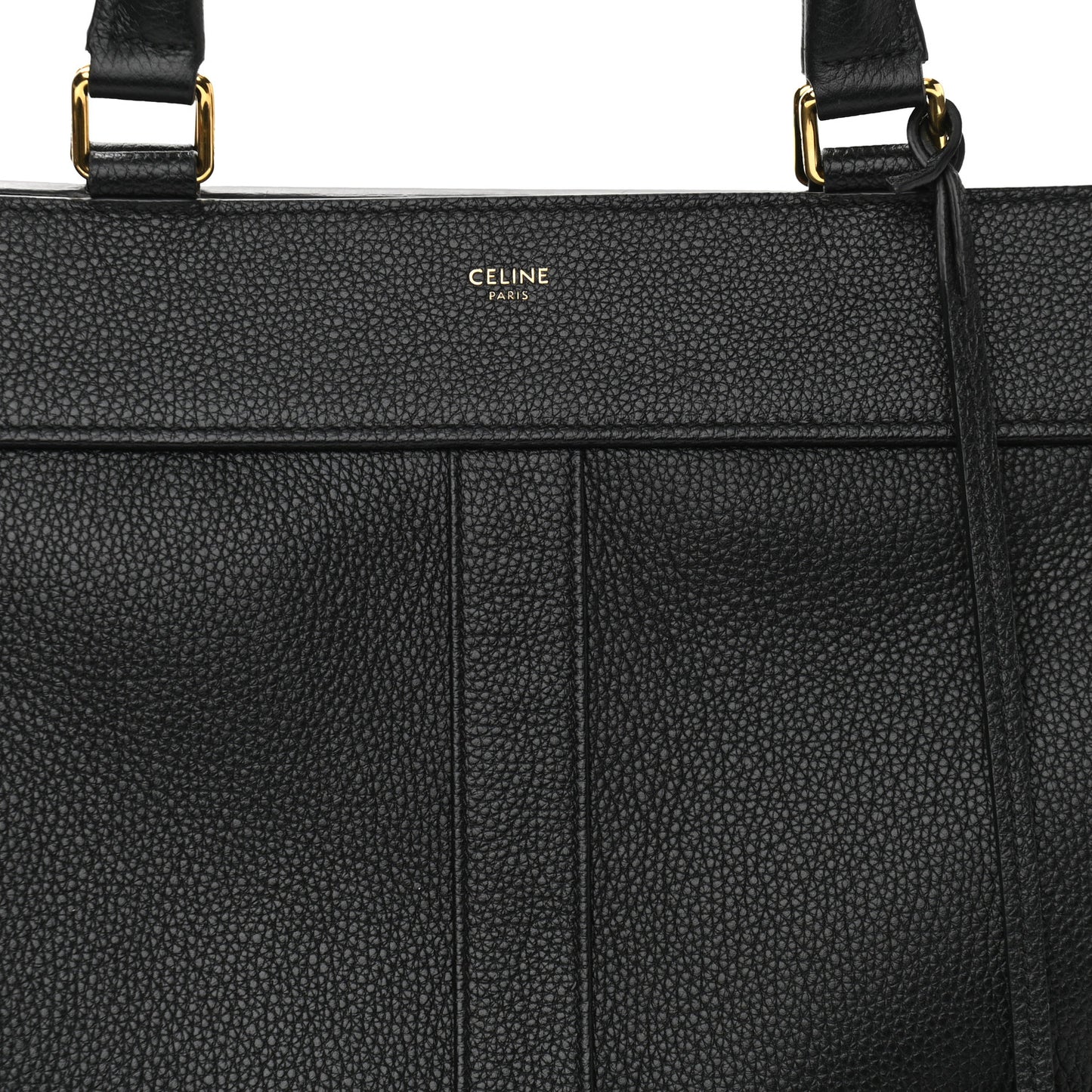 Grained Calfskin Medium Cabas De France Black
