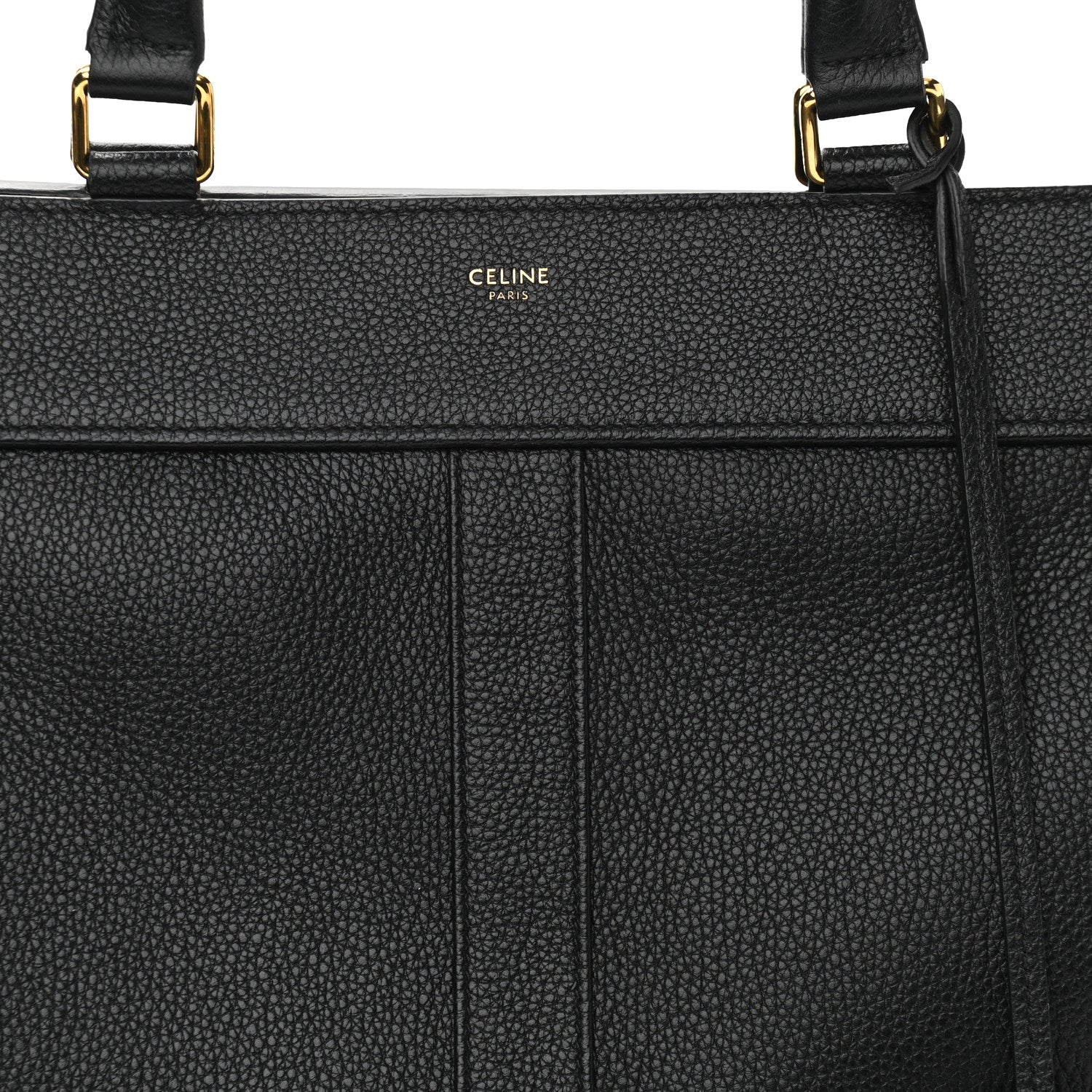 Celine Grained Calfskin Medium Cabas De France Black 8 of 10