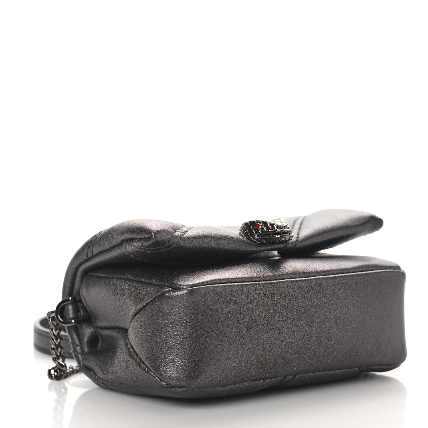 Bulgari Metallic Calfskin Serpenti Cabochon Micro Bag Gray 4 of 8