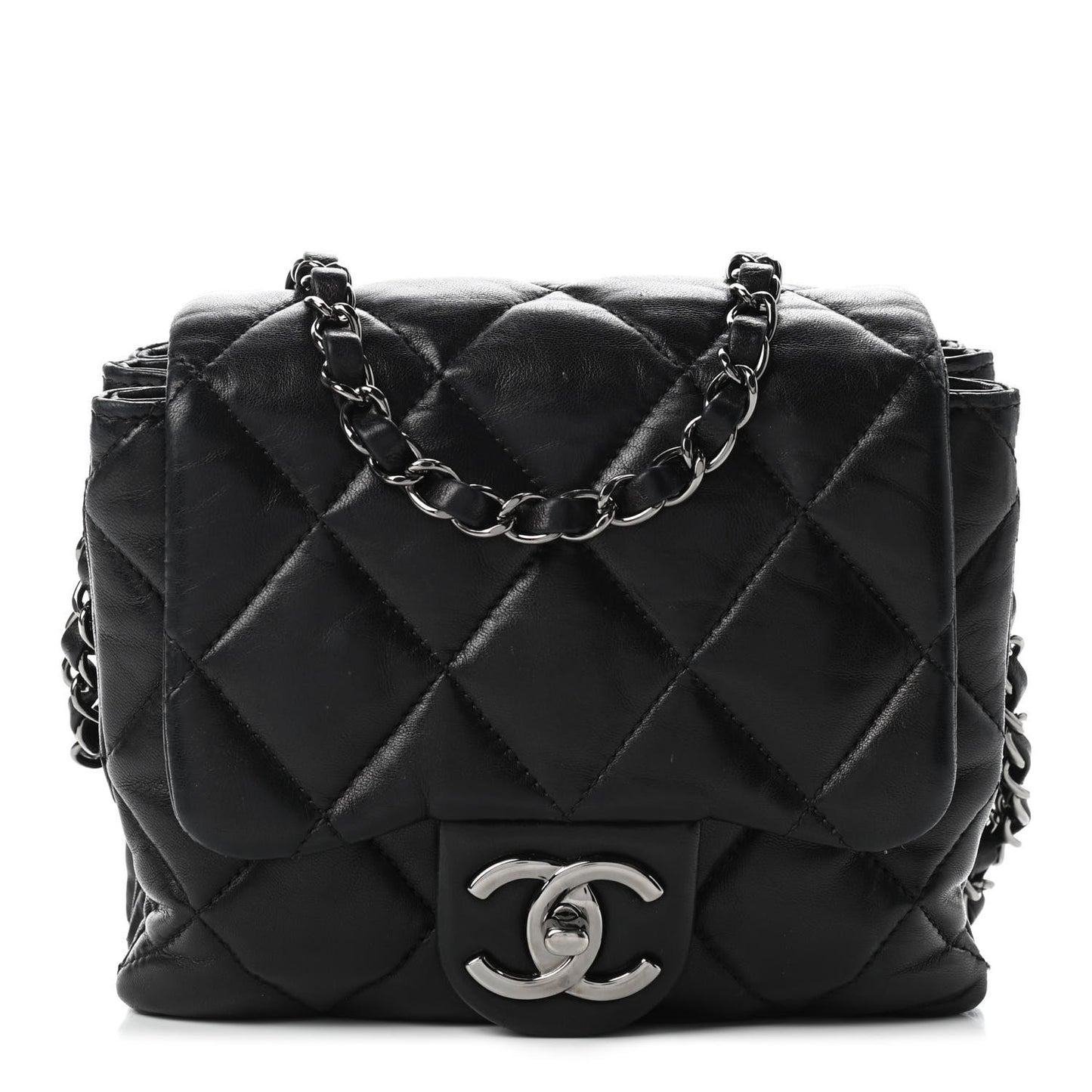 Lambskin Quilted Mini Chanel 3 Flap Black