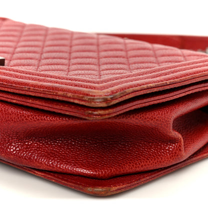 Chanel Caviar Quilted New Medium Boy Flap Dark Red 10 of 14
