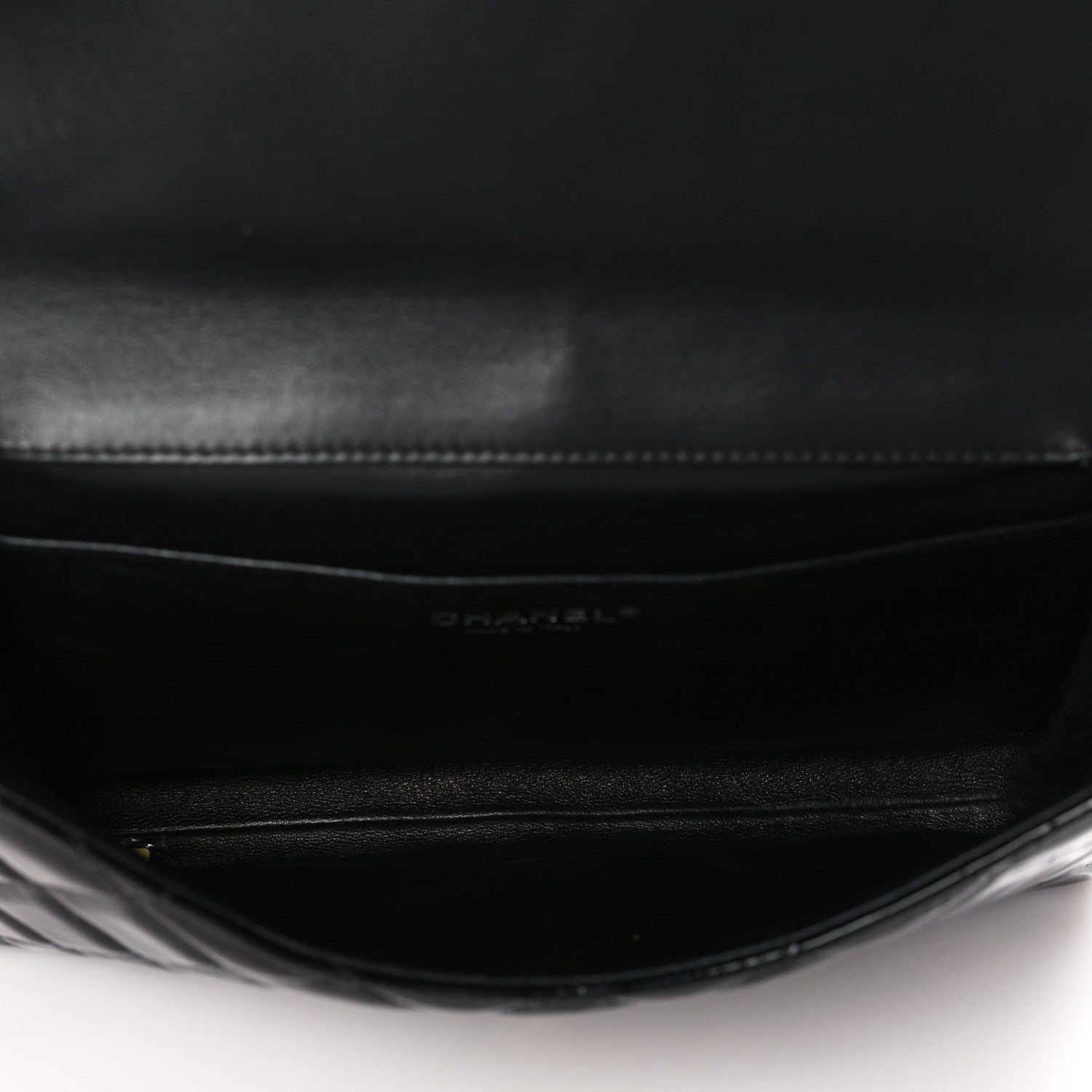 Chanel Patent Quilted Clutch with Chain Flap Black 5 of 9