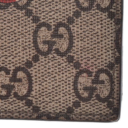 Gucci GG Supreme Monogram Selleria Calfskin Kingsnake Nice Bi-Fold Wallet Beige Ebony Multicolor Black 8 of 9