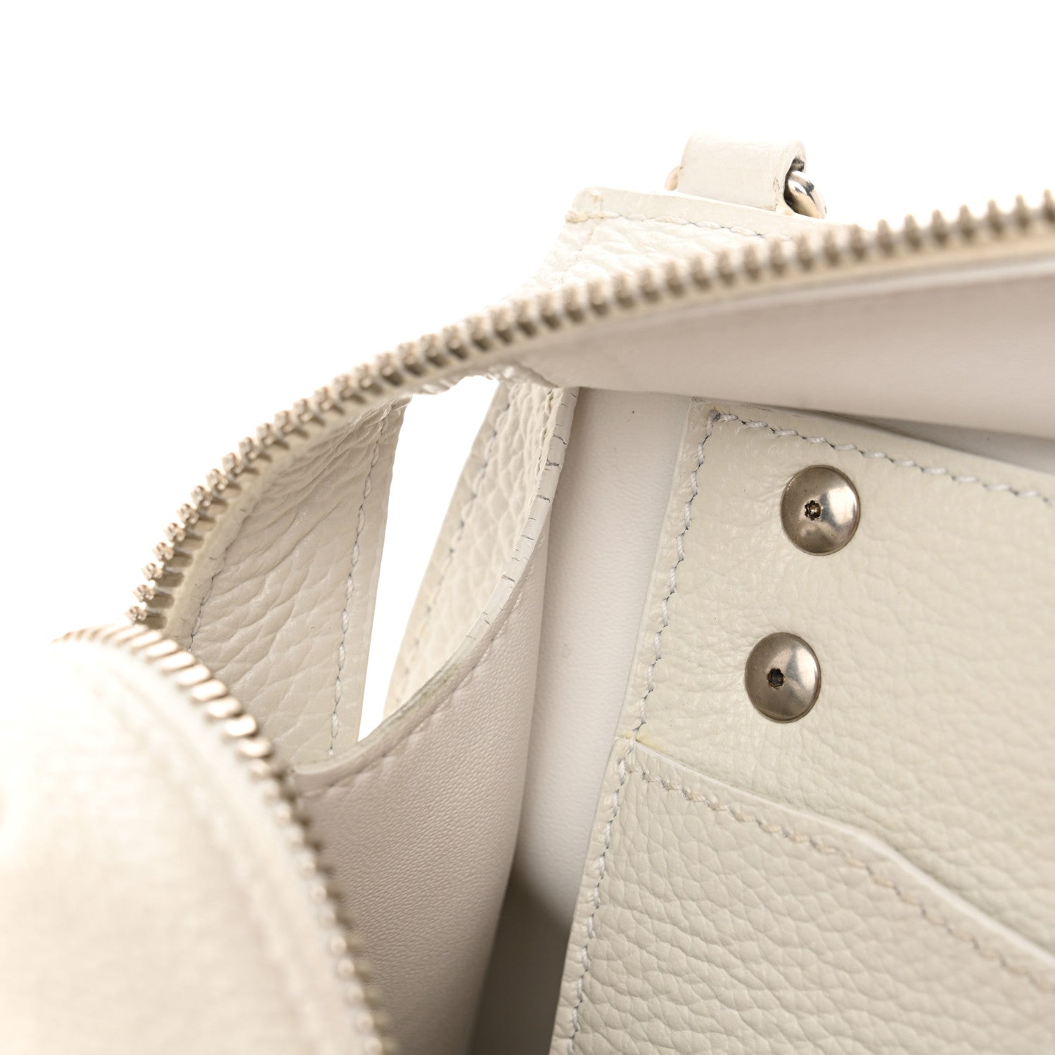 Balenciaga Grained Calfskin Neo Classic Silver Hardware Mini City White 12 of 14