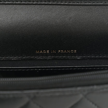 Chanel Lambskin Patent Calfskin Quilted Flap Phone Holder With Chain Black 7 of 11