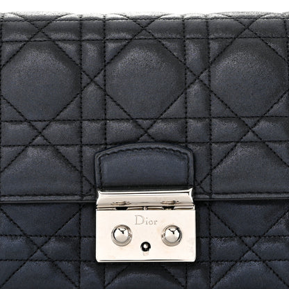 Christian Dior Metallic Calfskin Cannage Miss Dior Promenade Pouch Black 7 of 9