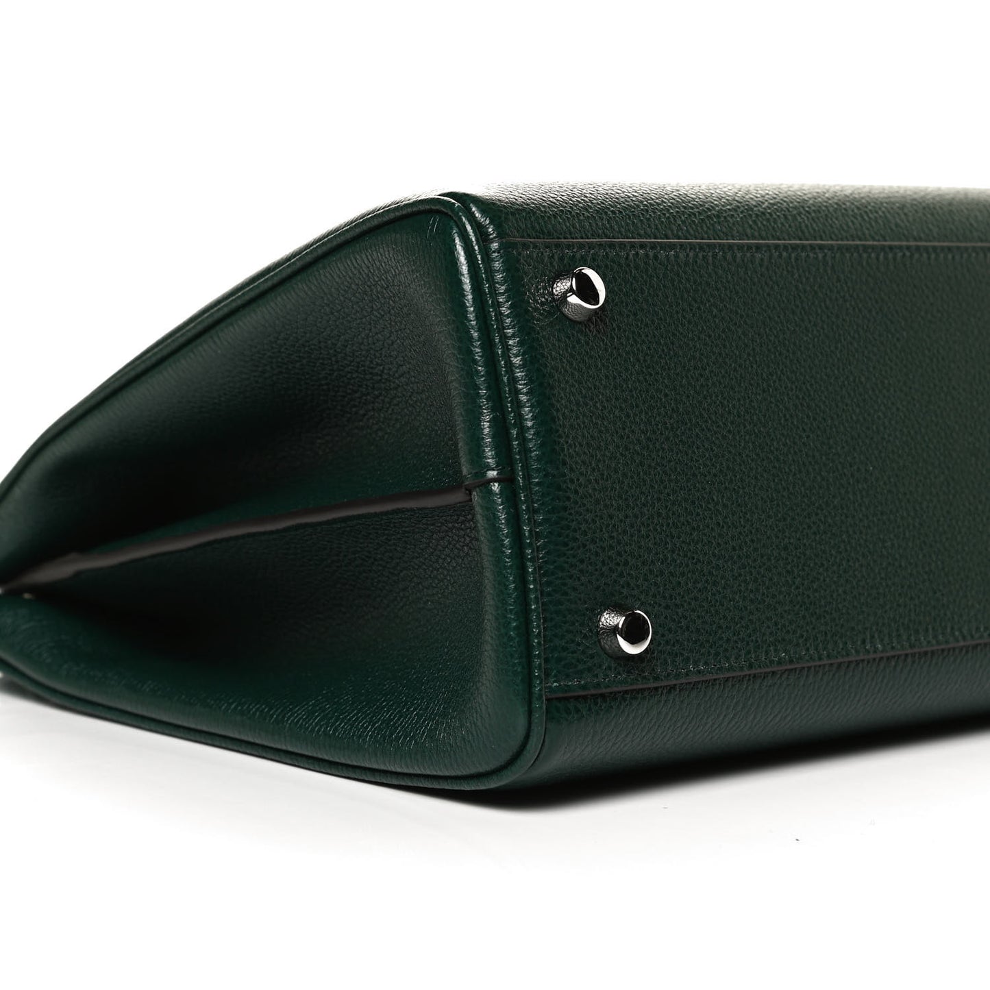 Grainy Calfskin Medium Zumi Top Handle Bag Vintage Green