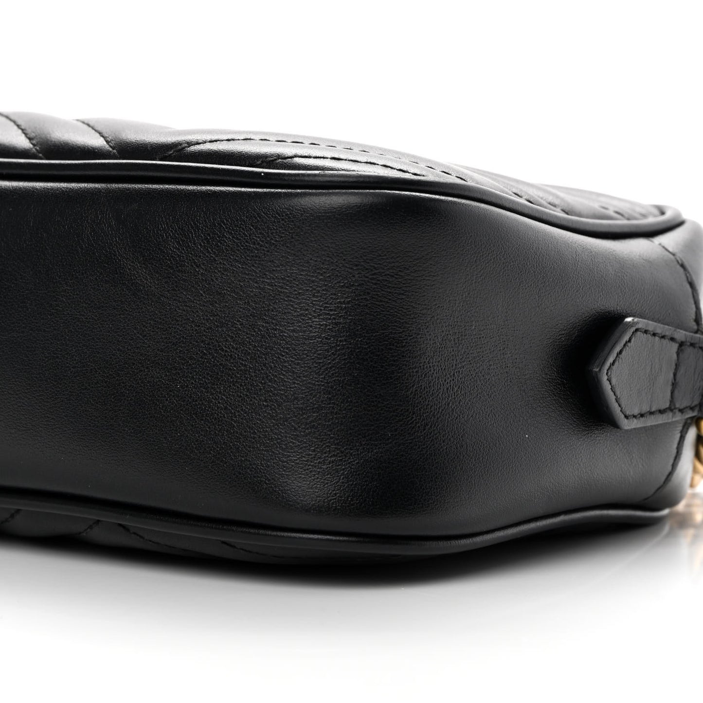 Calfskin Matelasse Small GG Marmont Chain Shoulder Bag Black