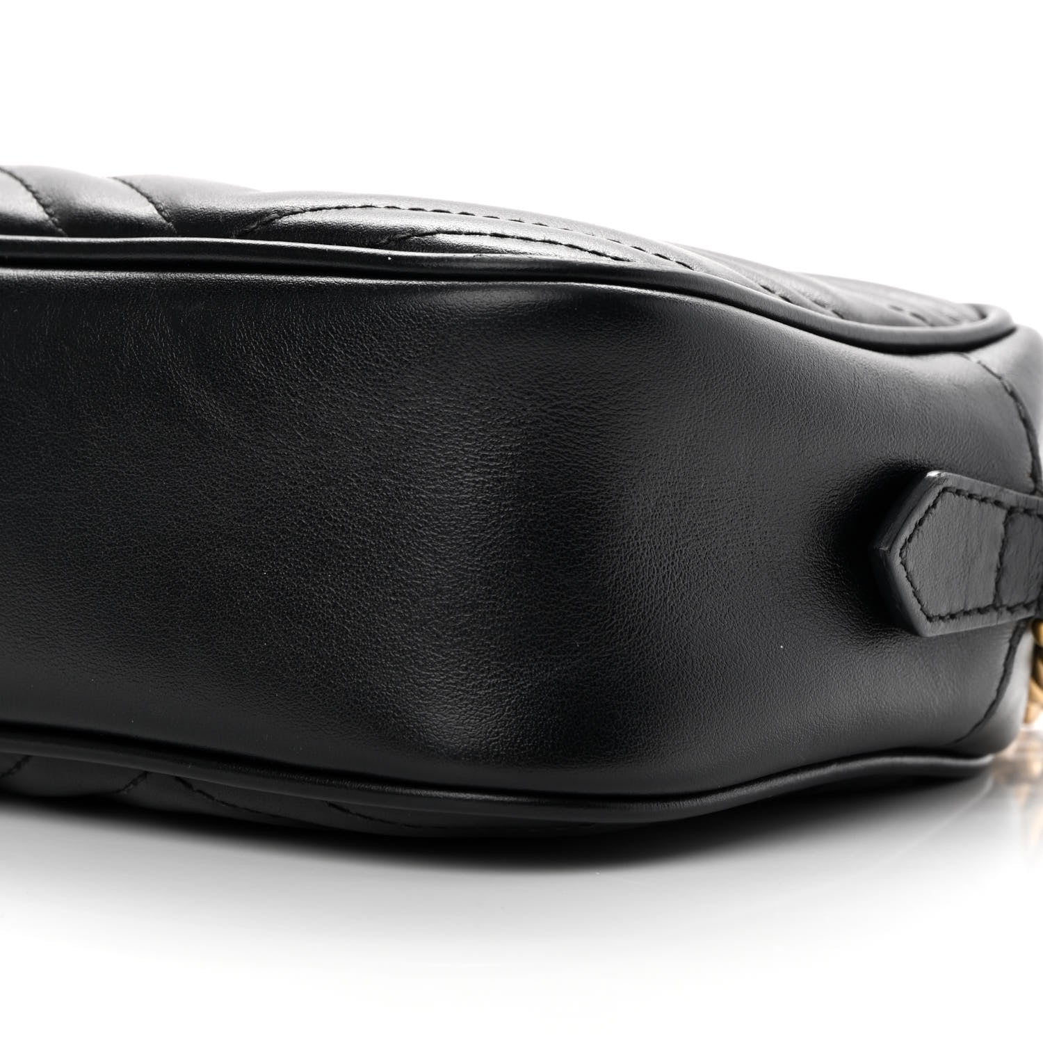 Gucci Calfskin Matelasse Small GG Marmont Chain Shoulder Bag Black 10 of 17