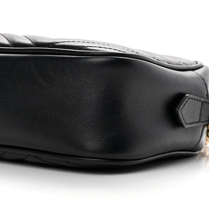 Gucci Calfskin Matelasse Small GG Marmont Chain Shoulder Bag Black 10 of 17