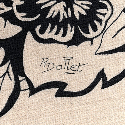 Hermes Cashmere Silk Jungle Love Tattoo Shawl 140 Natural Bleu Black 4 of 5