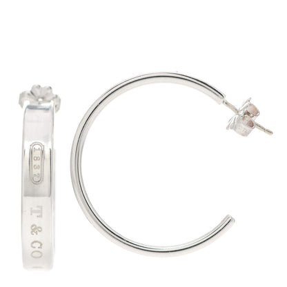 Tiffany Sterling Silver Medium 1837 Hoop Earrings 1 of 4