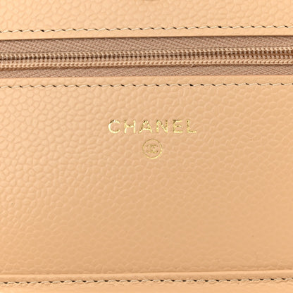 Chanel Caviar Quilted Wallet On Chain WOC Beige 6 of 11