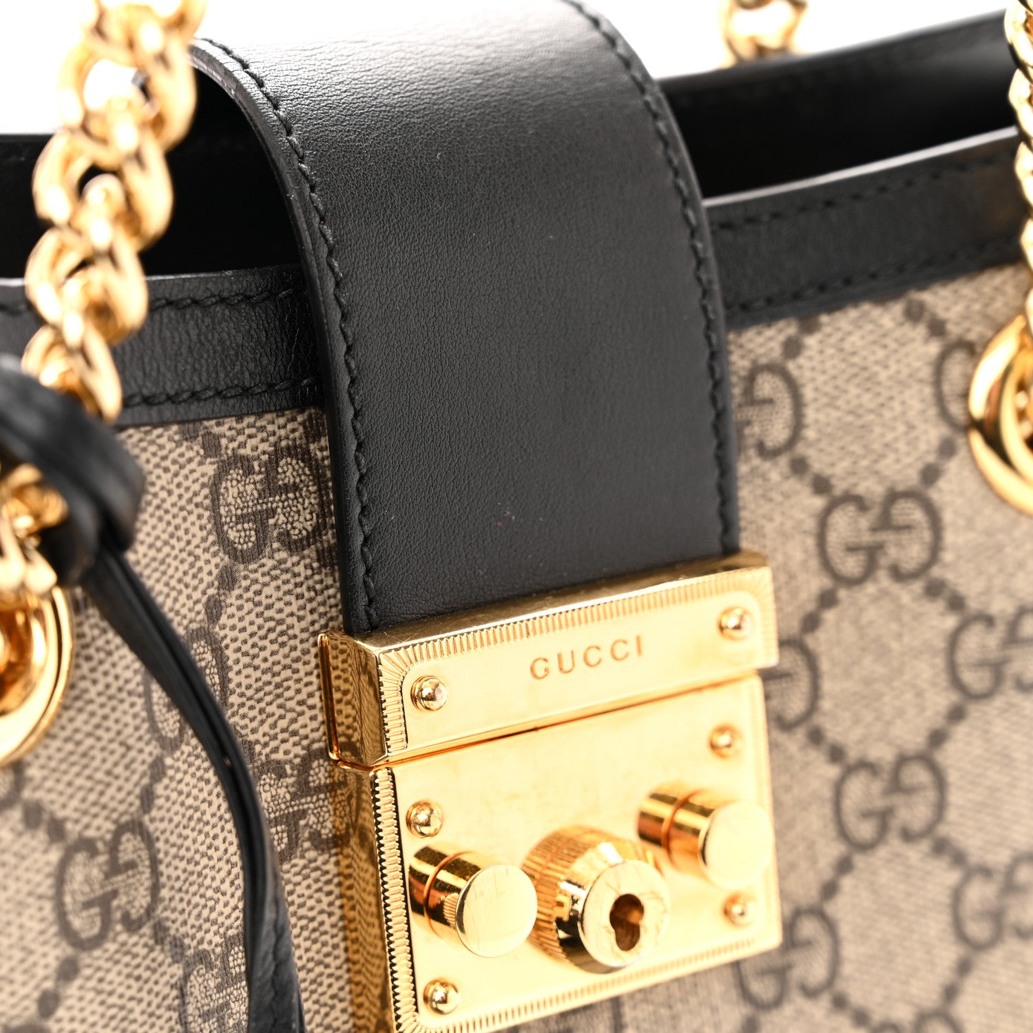 Gucci GG Supreme Monogram Small Padlock Tote Black 14 of 15