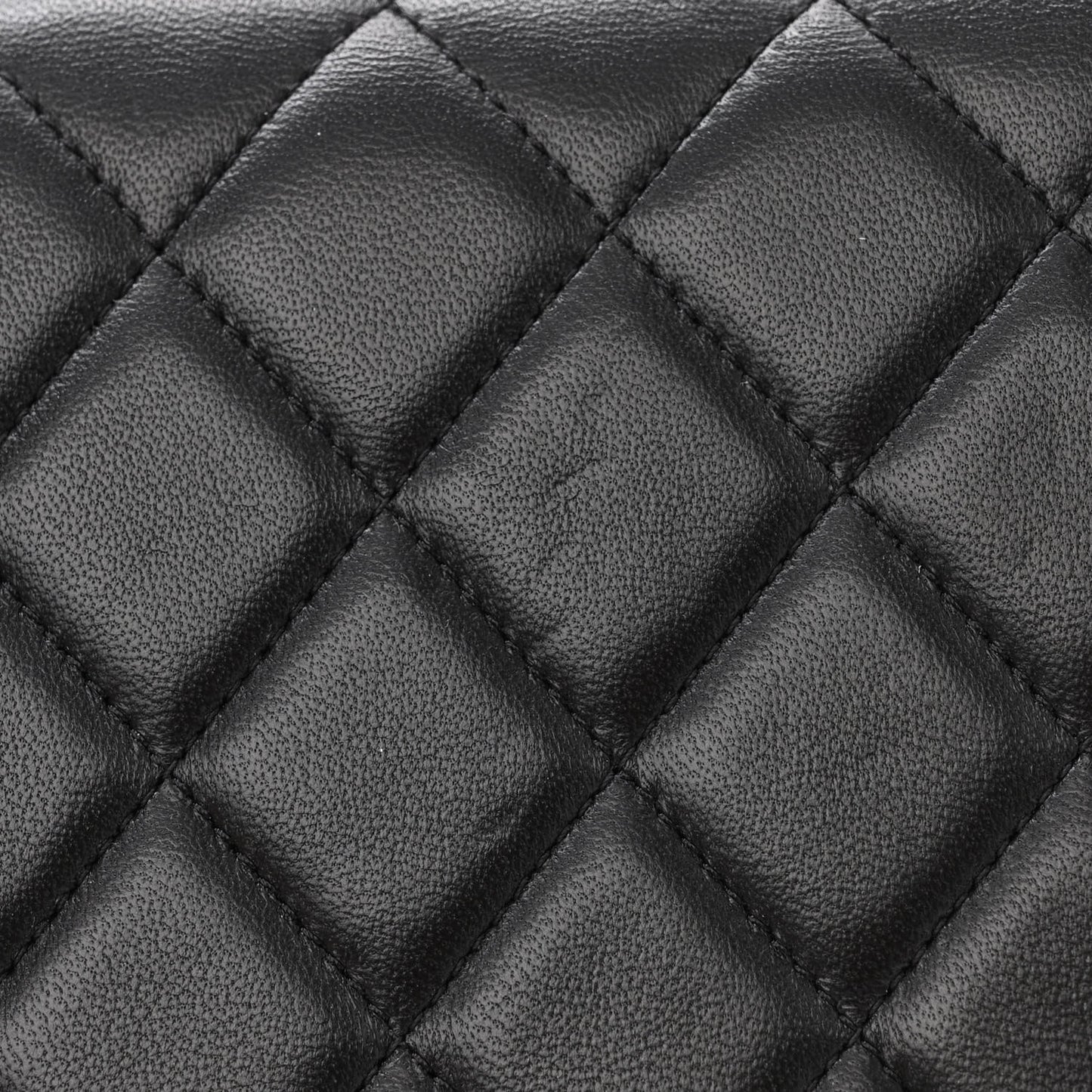 Lambskin Quilted Mini Golden Plate Flap Black