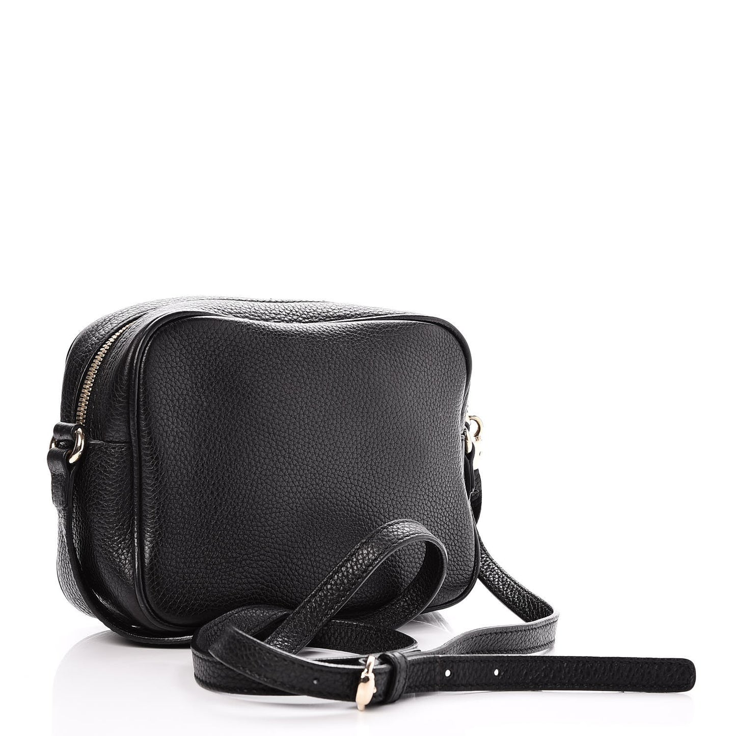 Pebbled Calfskin Small Soho Disco Bag Black