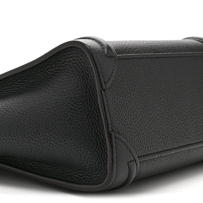 Celine Drummed Calfskin Nano Luggage Black 9 of 10