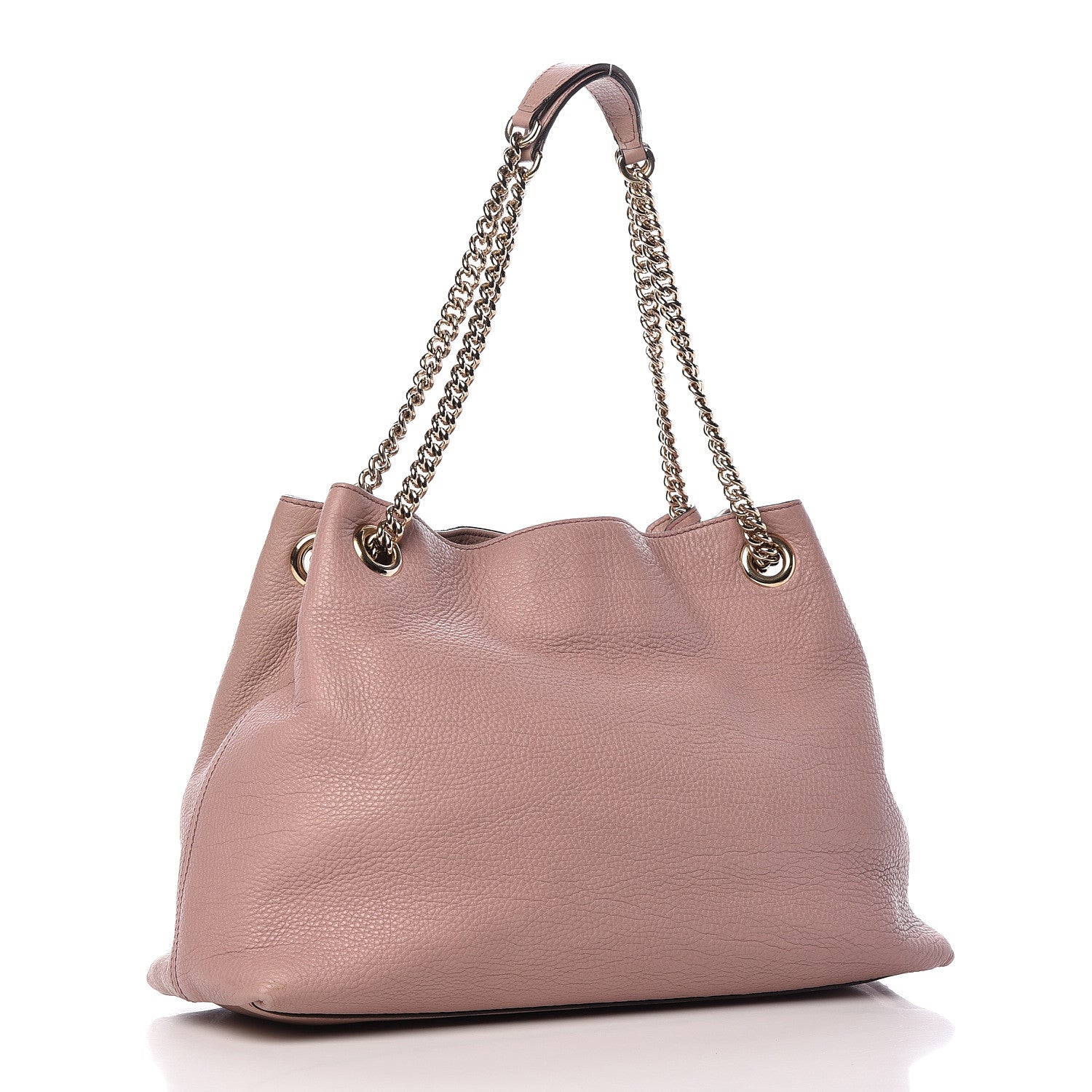 Gucci Pebbled Calfskin Medium Soho Chain Shoulder Bag Dark Cipria 3 of 21