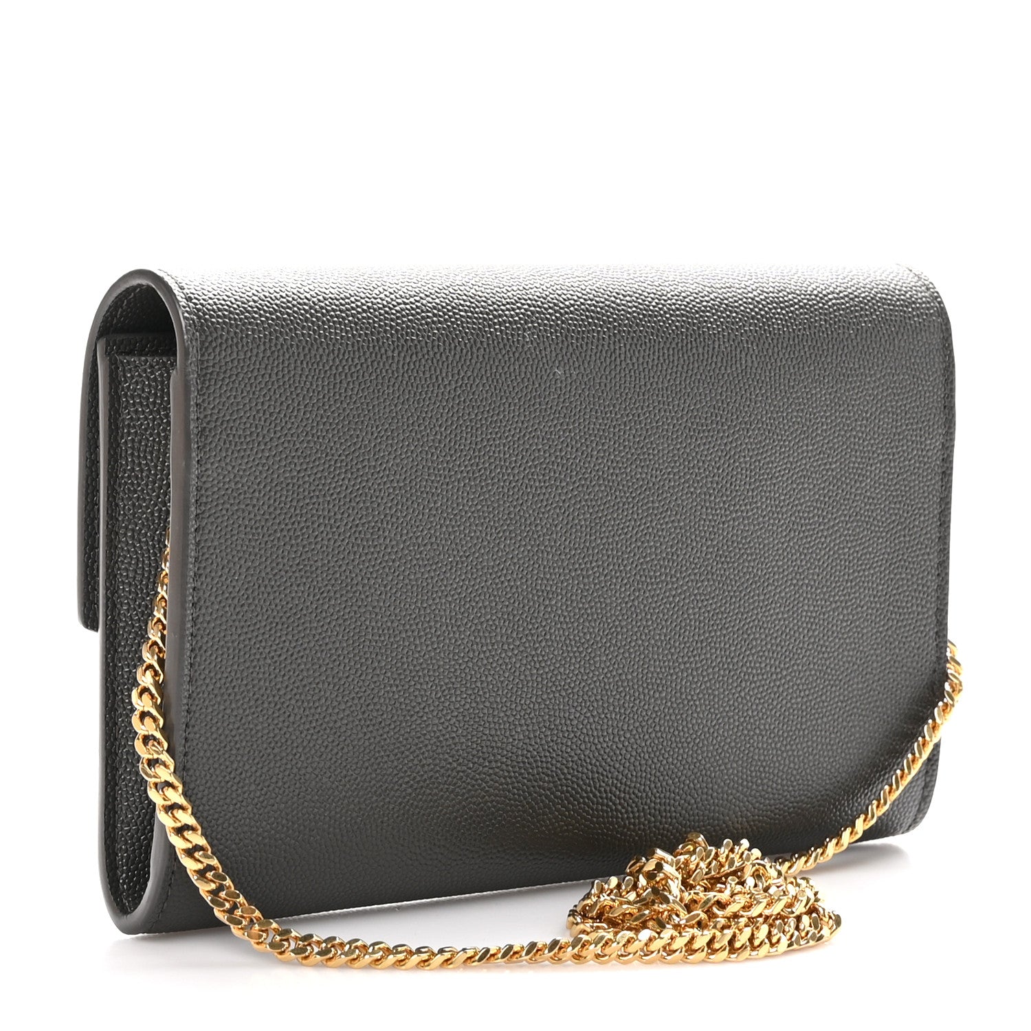 Saint Laurent Grain De Poudre Uptown Chain Wallet Pebble 3 of 11