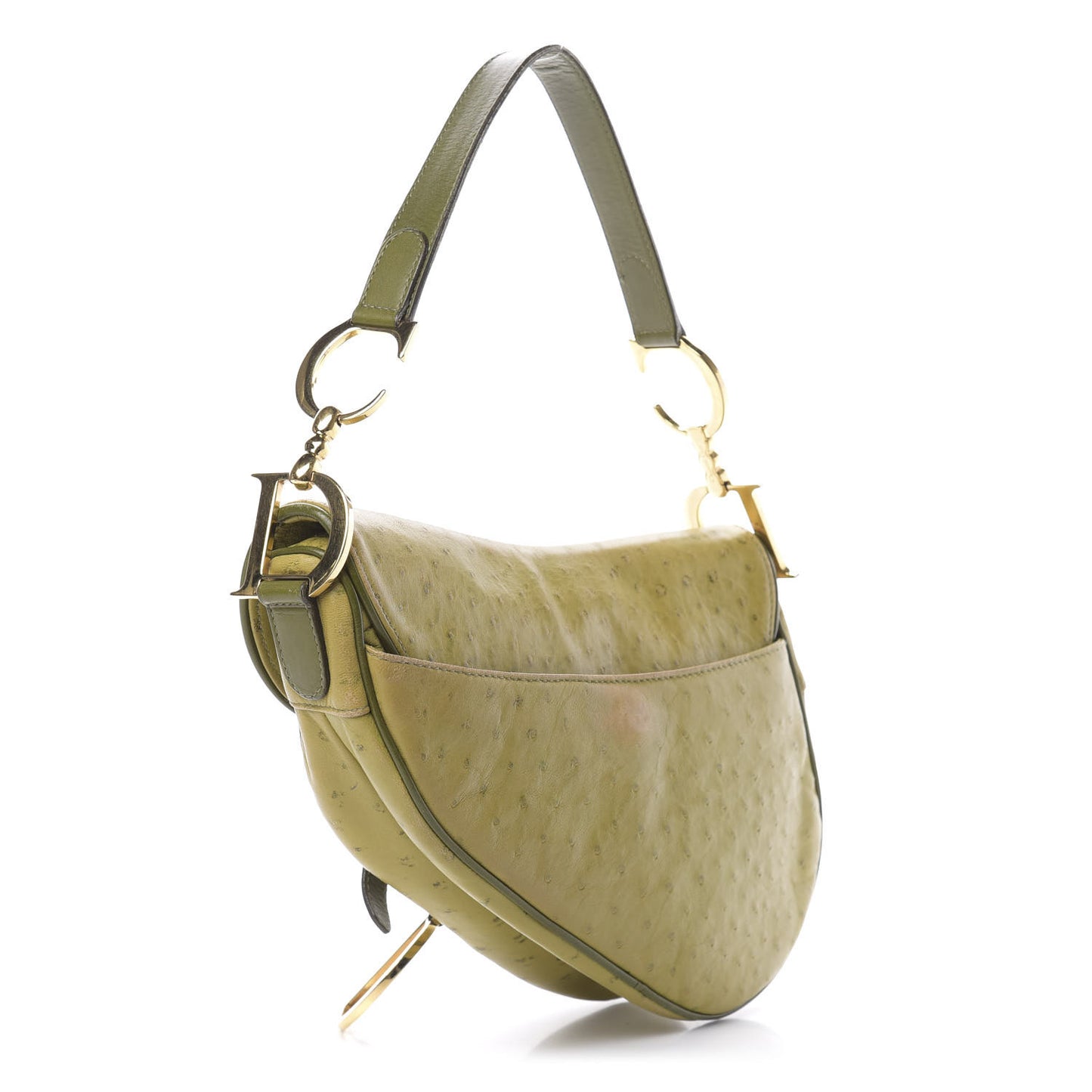 Ostrich Saddle Bag Green