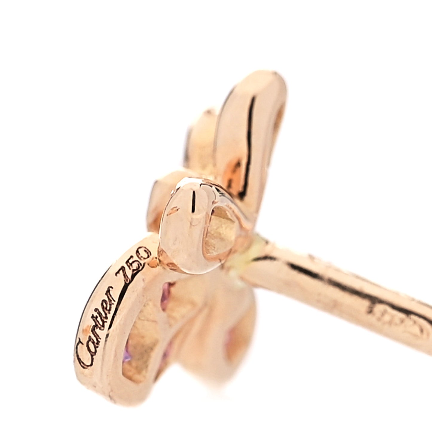 18K Pink Gold Diamond Pink Sapphire Caresse D'Orchidees Par Cartier Earrings