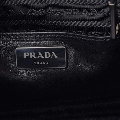 Prada Glace Calf Bi-Color Twin Pocket Tote Pomice Black 7 of 9