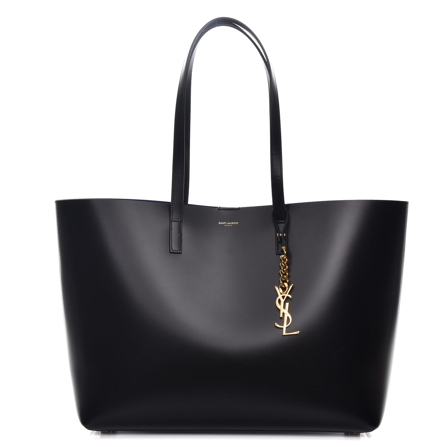 Calfskin Classic Monogram Double Face Tote Nero Blue Majorelle