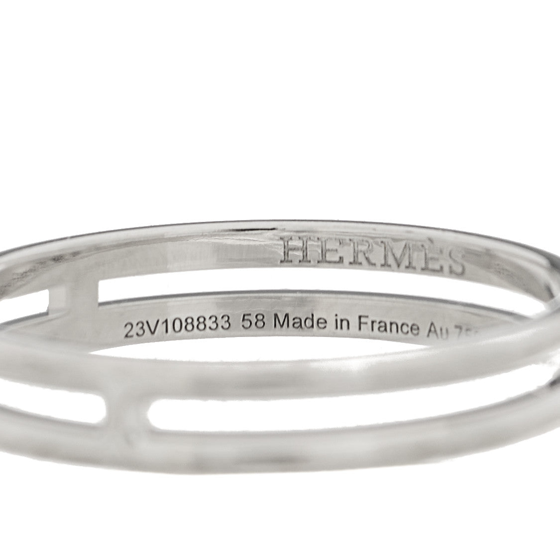 18K White Gold Ariane Wedding Band Ring 58 8.5