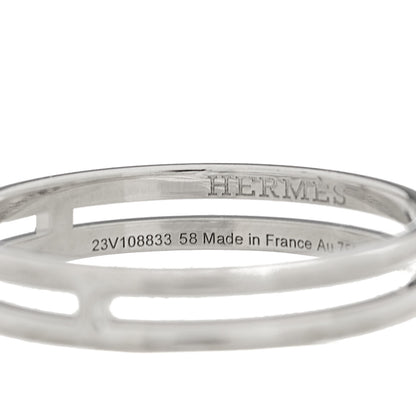 Hermes 18K White Gold Ariane Wedding Band Ring 58 8.5 4 of 6