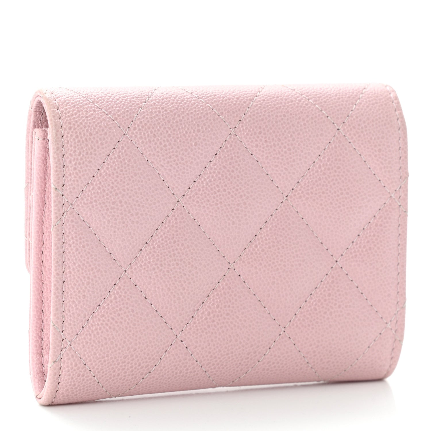 Chanel Caviar Quilted Studded CC Flap Card Holder Light Pink 2 of 9