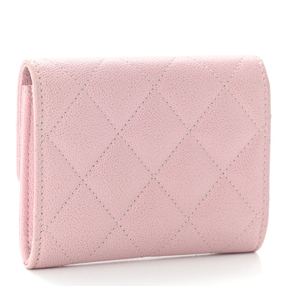 Chanel Caviar Quilted Studded CC Flap Card Holder Light Pink 2 of 9