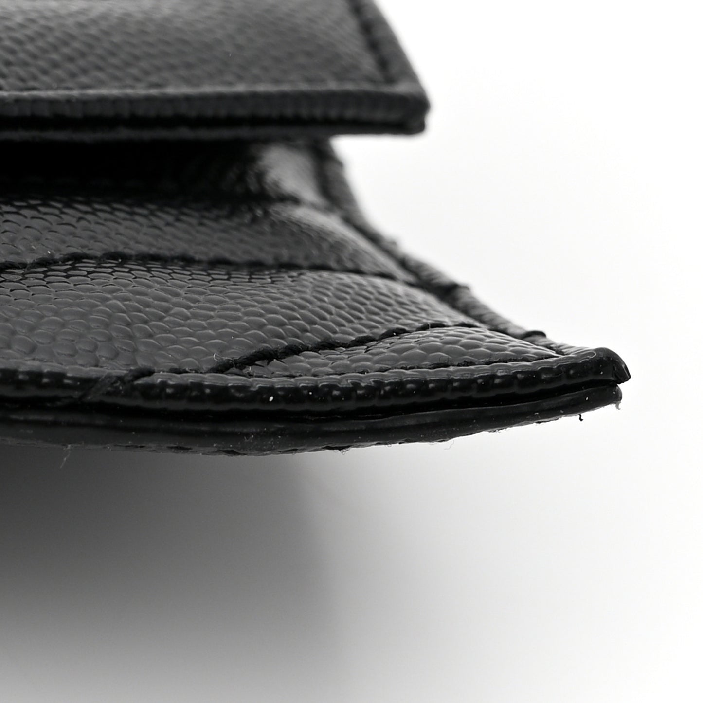 SAINT LAURENT Grain De Poudre Matelasse Chevron Monogram Compact Wallet Black
