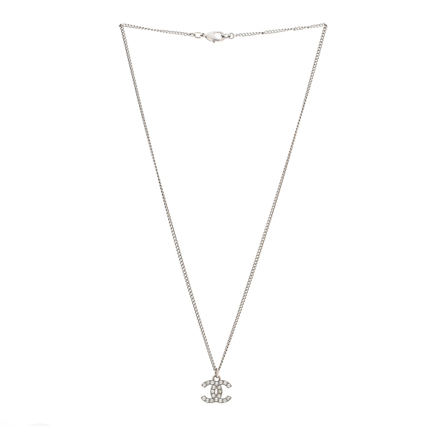 Crystal Timeless CC Necklace Silver